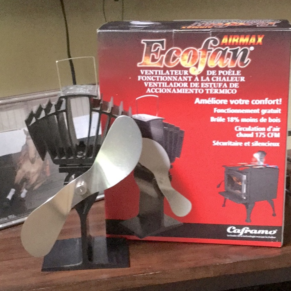 Eco fan cabin lodge farmer’s market hunting camping wood stove winter heat